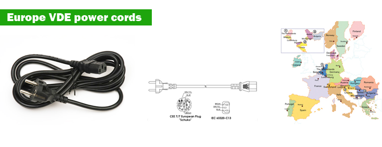 Europe VDE power cords