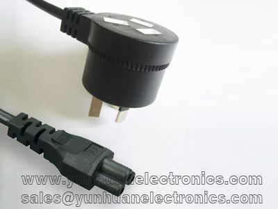 Australian SAA AS/NZS 3122   plug type 10A/250VAC to  IEC C5 2.5A/250VAC