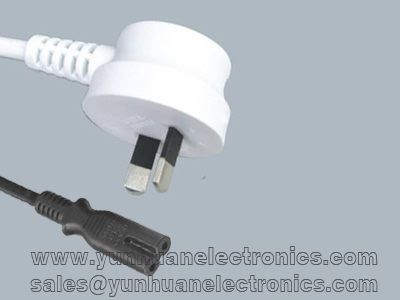 Australian SAA AS/NZS 3122  mains plug 10A/250VAC to IEC C7