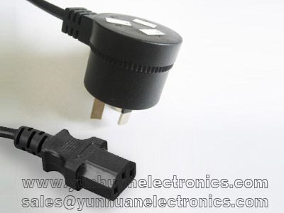 Australian SAA AS/NZS 3122 mains cable to IEC 60320 C13 10A/250VAC