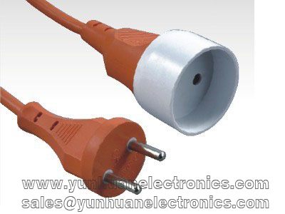 CEE 7/7 (Std.Sht. XVII) IEC 60884-1 MALE TO FEMALE EXTENSION CORD