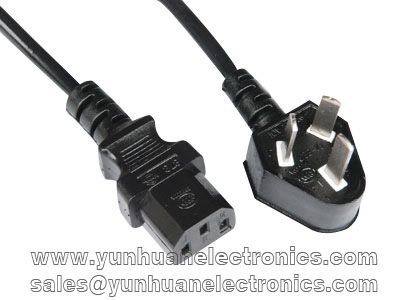 Chinese CCC cord set to IEC 60320 C13 10A/250VAC GB15934-2008