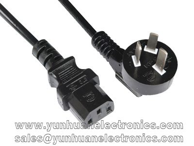 Chinese Computer/Monitor power cord to IEC 60320 C13 10A/250V CCC approved