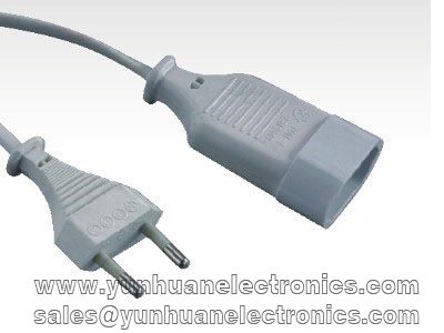 EN 50075 CEE 7/16 EUROPLUG MALE TO FEMALE EXTENSION CORD 2.5A/250V