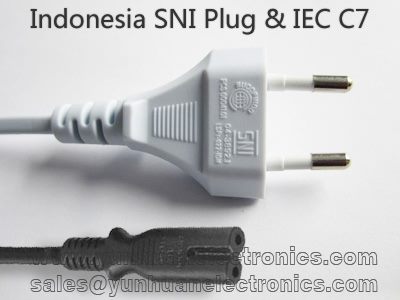 Indonesia SNI Power cord SNI01 IEC 60320 C7 ST2