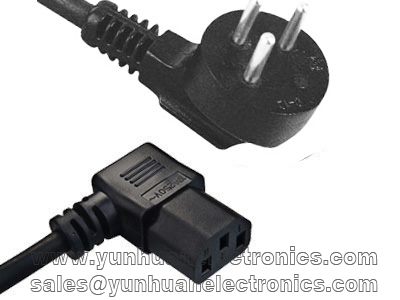 Israel Power Cord SI-32 SII approval to Angled IEC 60320 C13 10a/250v