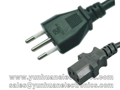 Italian IMQ Cord Set CEI 23-50 S11 Plug to IEC 60320 C13 10A/250V