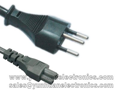 Swiss laptop Power Cord SEV 1011 6534-2 Type 12 Plug IEC 60320 C5 2.5a/250vac